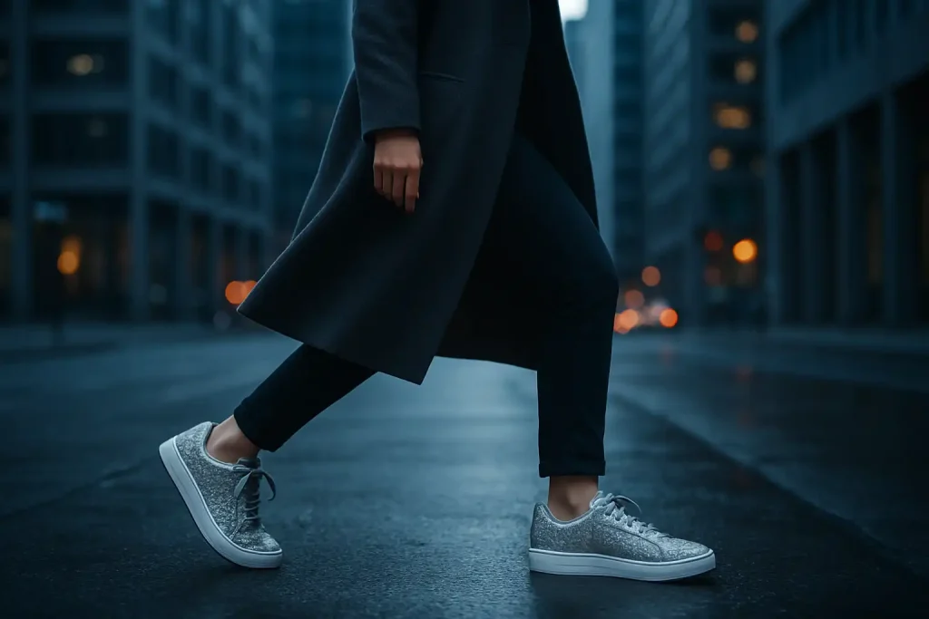 Comment porter des sneakers pailletées sans en faire trop ?