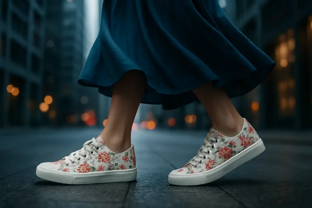Comment porter des sneakers à imprimés au printemps ?