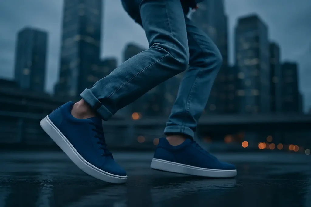 Comment porter des sneakers bleues sans fausse note ?