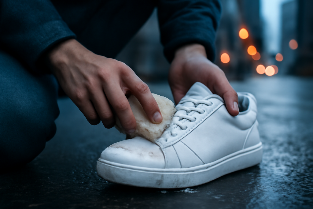 Comment enlever les taches d’eau sur des sneakers ?