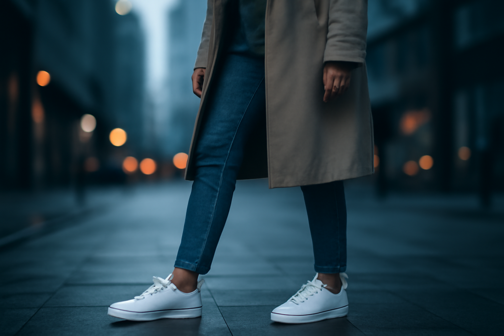 Comment porter des sneakers avec une veste longue ?
