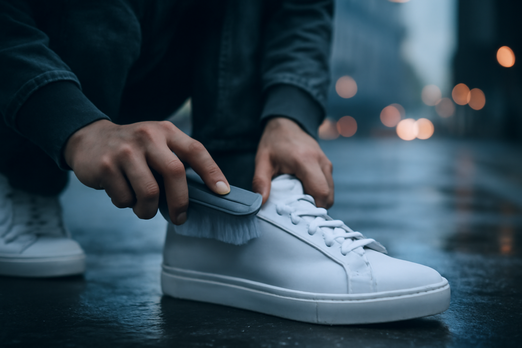 Comment garder ses sneakers blanches propres malgré la pluie ?