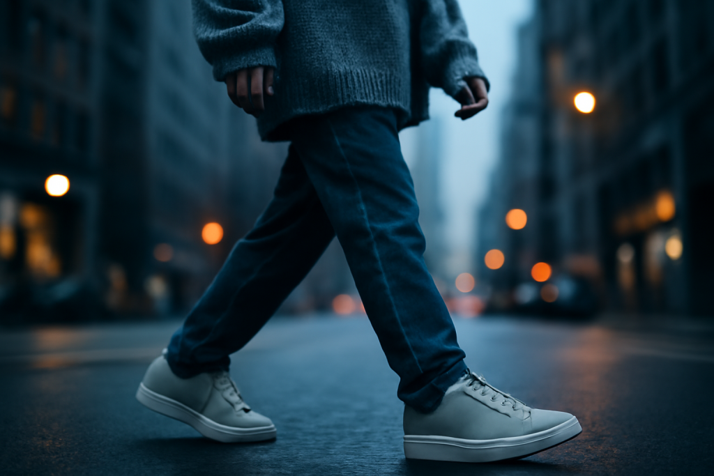 Comment porter des sneakers avec un pull oversize ?