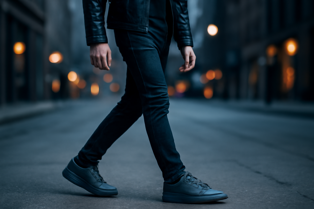 Comment porter des sneakers avec une veste en cuir ?