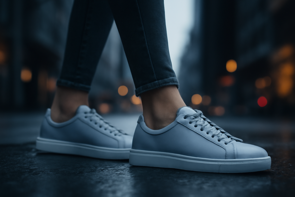 Comment créer du contraste dans une tenue femme avec des sneakers ?