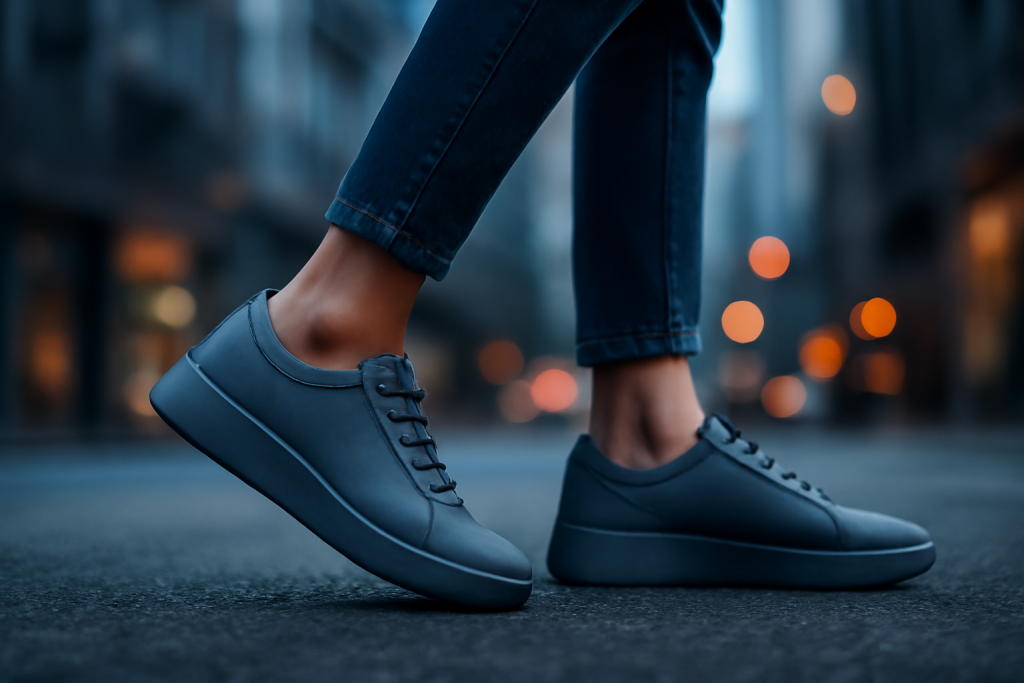 Comment jouer avec les matières dans un look femme avec sneakers ?